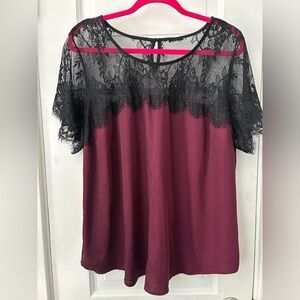 TORRID - Lace top - Burgundy -Womens sixe 1X (Tag was removed for comfort)